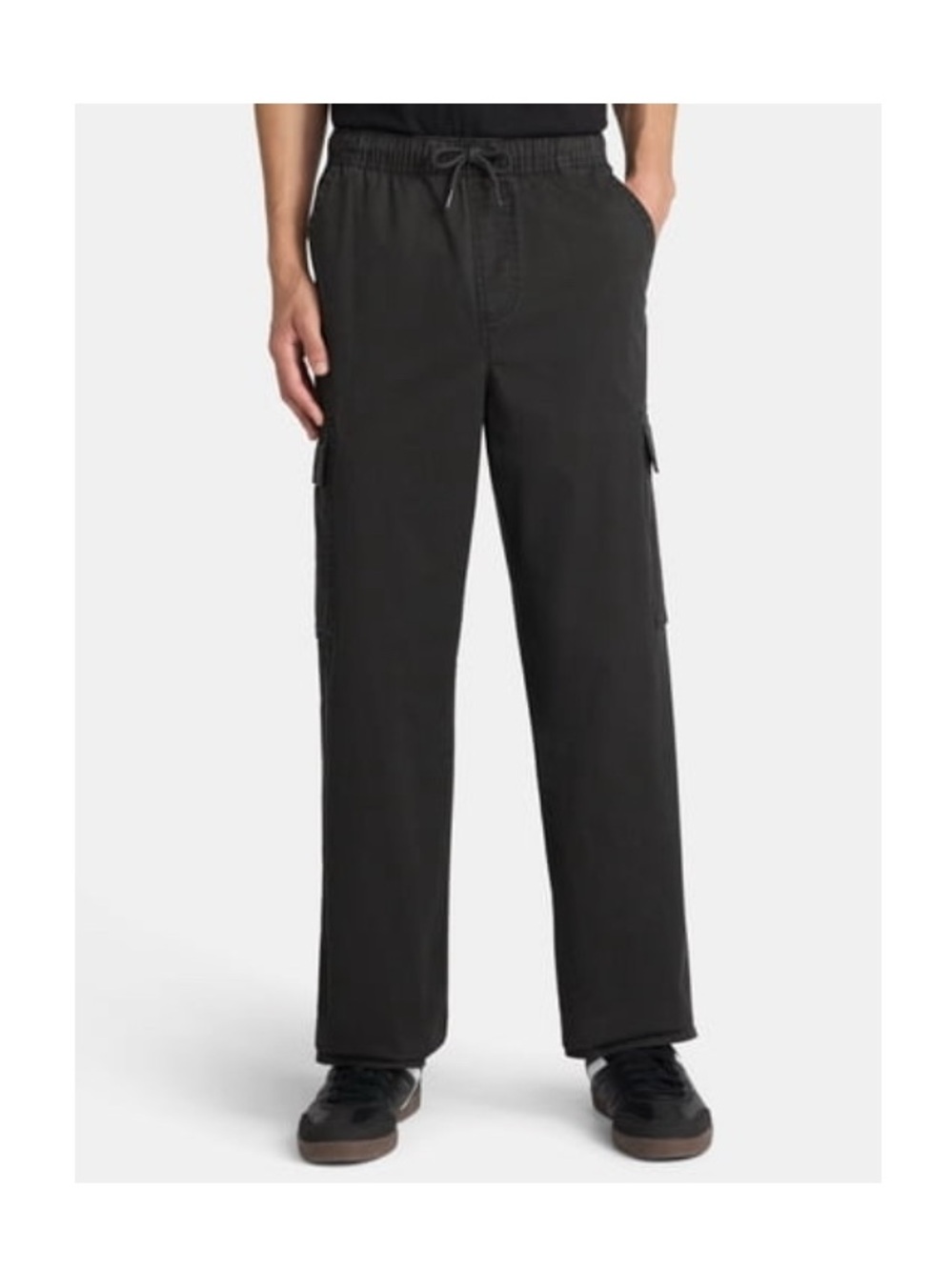 No‎ Boundaries Men's Black Cargo Pants with Drawstring